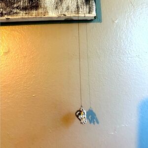 Silver Pendant dark hanging art - original artwork